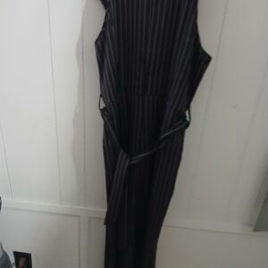 Black Pinstripe Jumpsuit